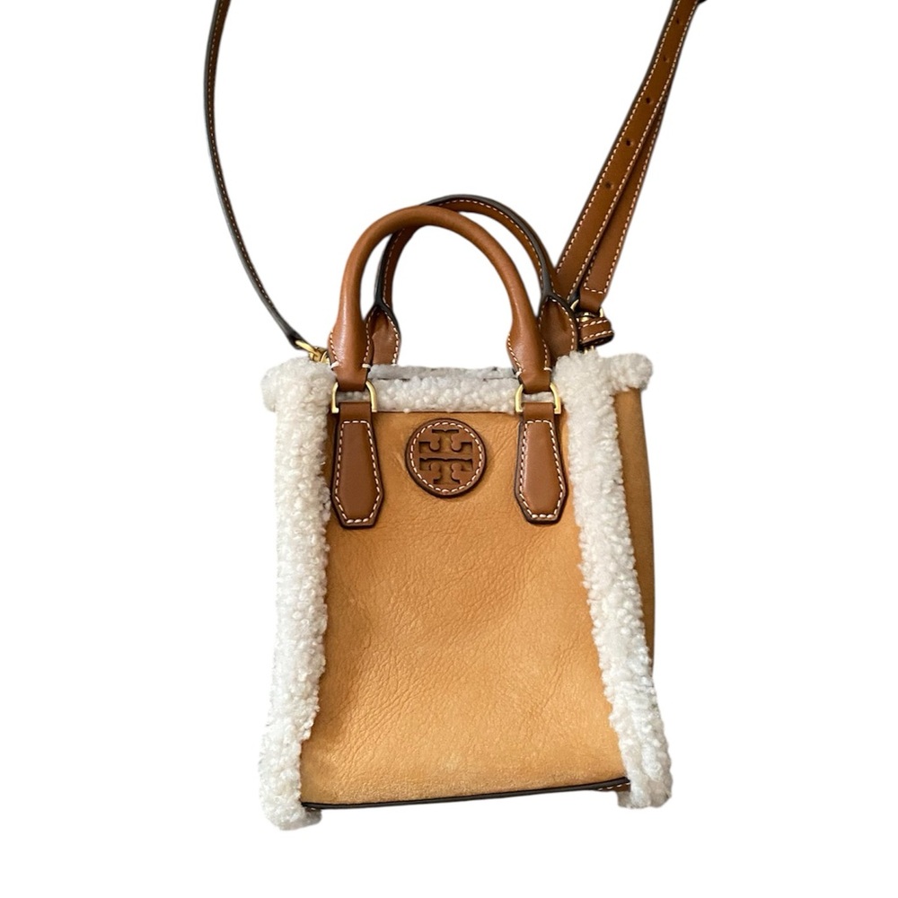 Tory Burch Blake mini shearling tote bag